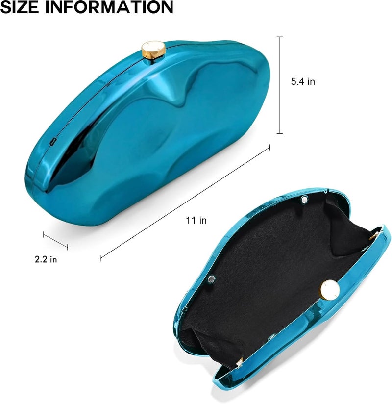 NEWROGENG Acrylic Clutch Purse for Women Evening Bag, Irregular Shell Acrylic Purse Box Clutch with Chain for Party Wedding Prom - Image 5